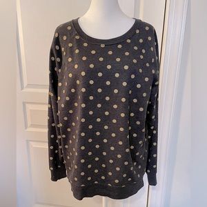 💥Old Navy Sweatshirt. EUC. Size L. Charcoal with Gold Dots.